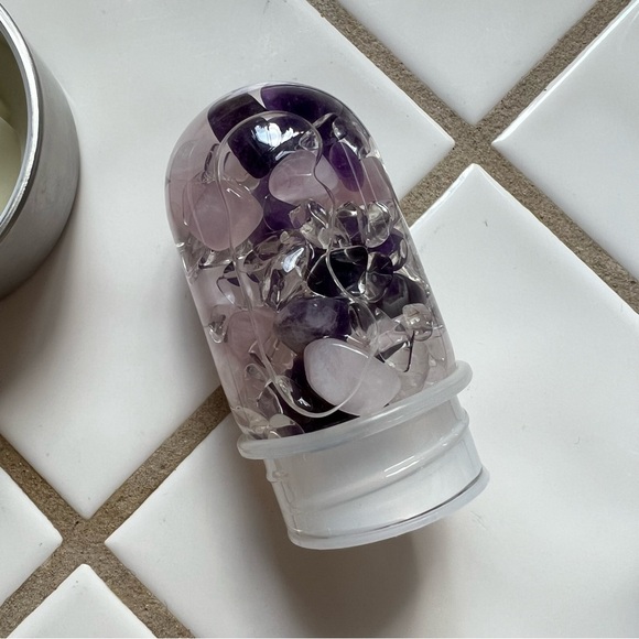 VitaJuwel Via Wellness Water Bottle Amethyst Rose Quartz Clear Quartz - Picture 3 of 10